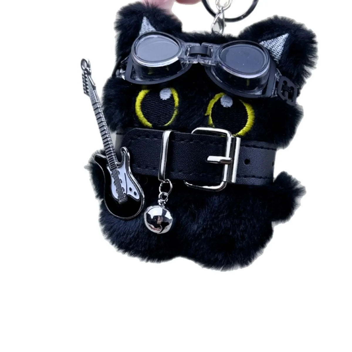 Black Cat Keychain Plush Cute Big Eye Cat Bag Charm Punk Style