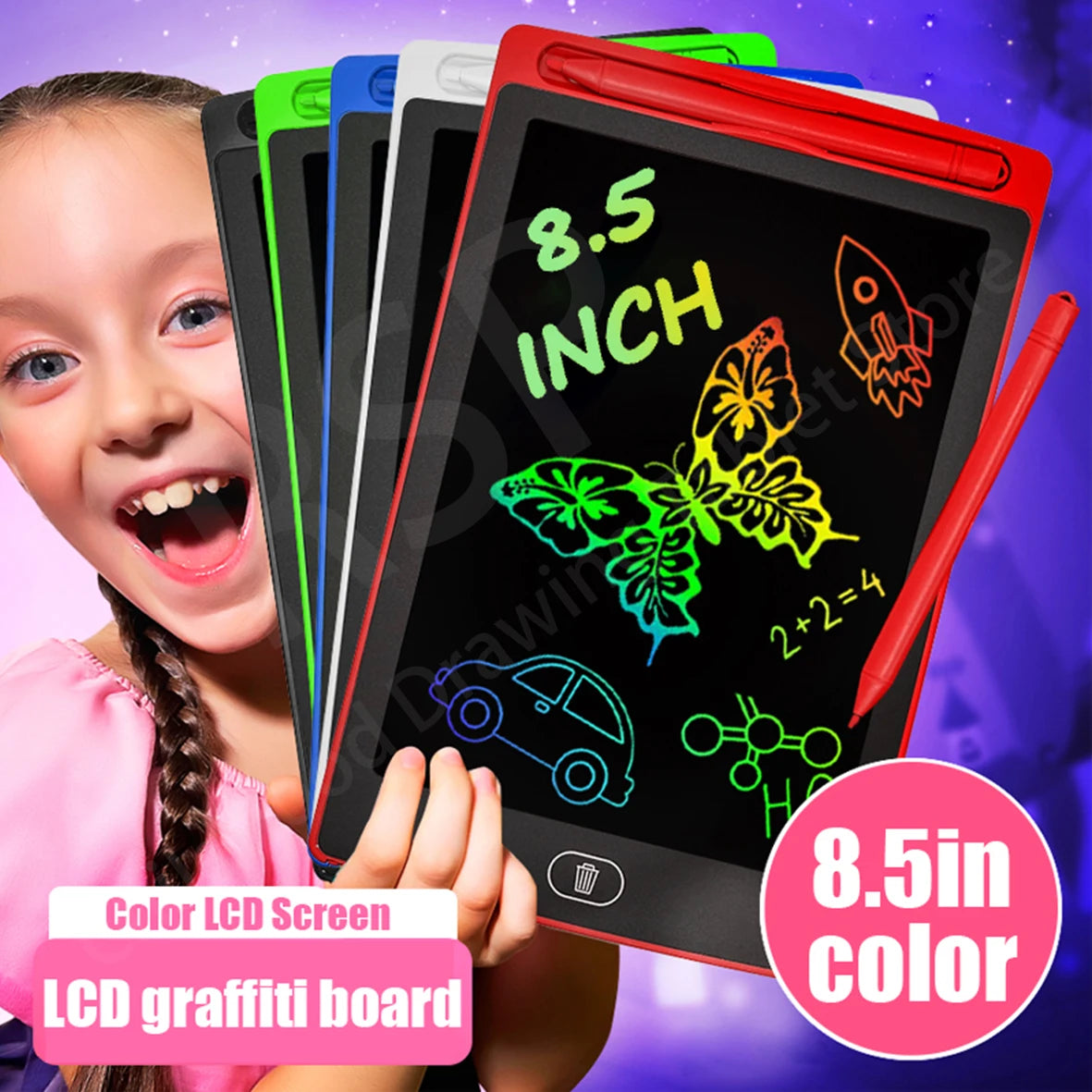 LCD Writing Tablet for Kids – Colorful Drawing Board, 4.5–16 Inch
