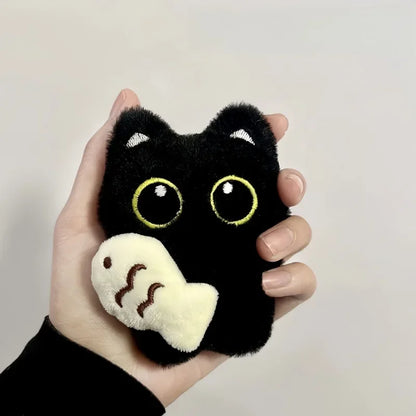 Black Cat Plush Keychain