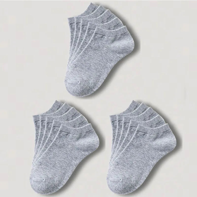 1-20pairs Wholesale Unisex Socks, Breathable Sports Socks, Solid Color Boat Socks, Comfortable Cotton Ankle Socks, White