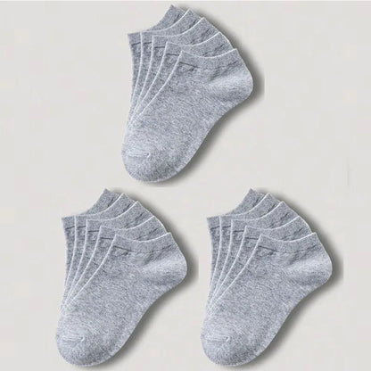 1-20pairs Wholesale Unisex Socks, Breathable Sports Socks, Solid Color Boat Socks, Comfortable Cotton Ankle Socks, White
