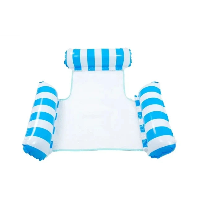 Summer Swim Inflatable Floating Water Mattresses Hammock Stripe Lounge Chairs Pool Water Sports Toys Floating Mat Pool Toys Kids