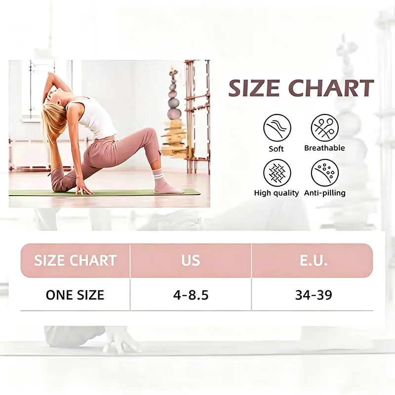 3 Pairs Women Long Yoga Socks Silicone Anti-Slip Grips Non Skid Socks Ideal for Pilates Barre Ballet Dance Home Workout Fitness