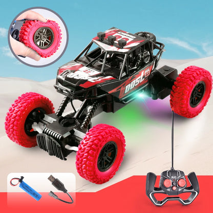 Remote Control Off-Road Car with Flashing Lights and Rubber Wheels