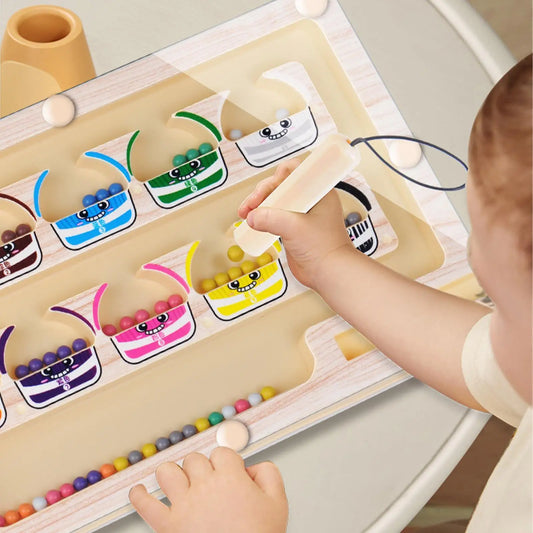Magnetic Color Sorting Maze – Wooden Puzzle Toy for Toddlers