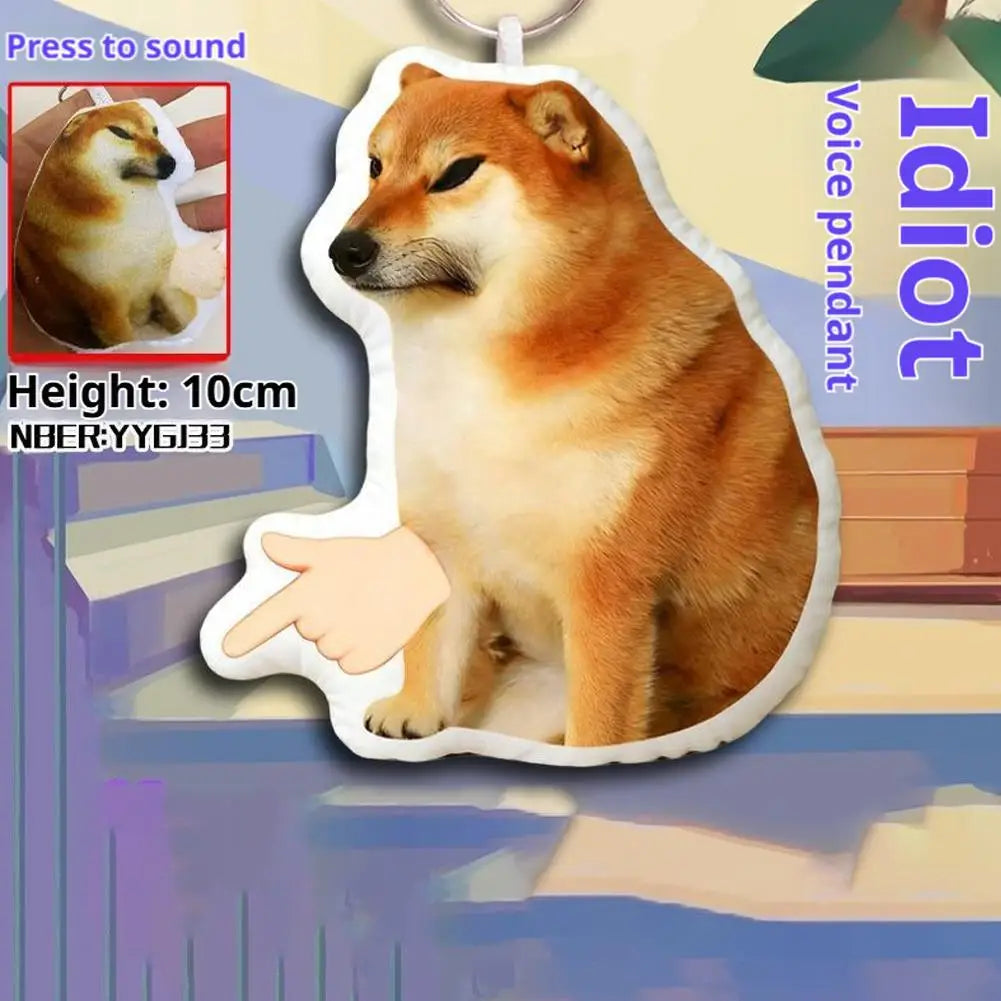 4-Key Voice Button Keyboard Keychain Shiba Inu Cat Meme Voices Relieves Stress Relief Fidget Toy Finger Keyboard Games Keychain