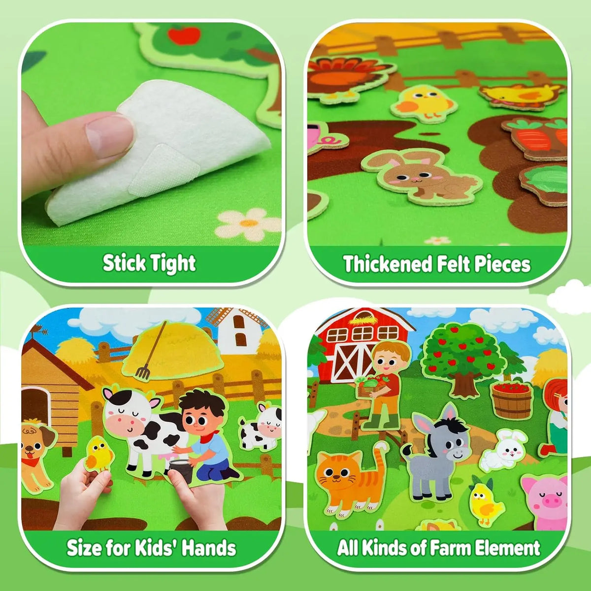Farm Animal Felt Story Board Set for Interactive Toddler Learning