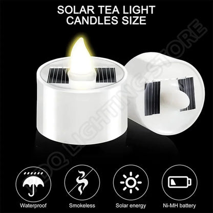 Solar Tea Light Candles – Waterproof Flameless LED Lights