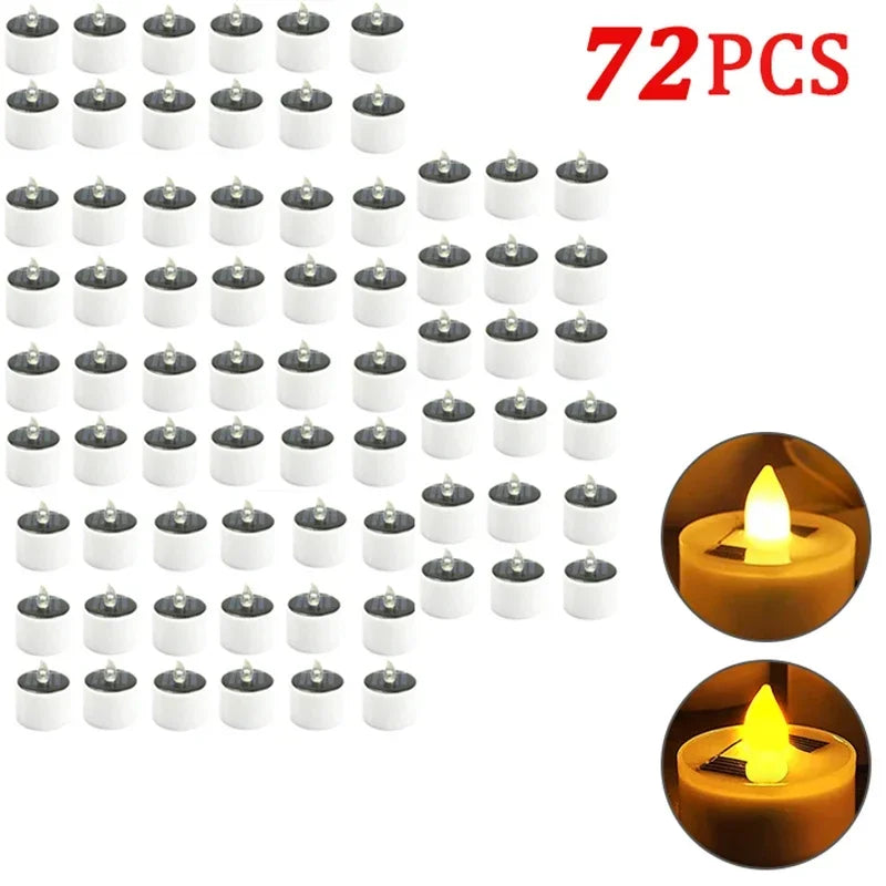 Solar Tea Light Candles – Waterproof Flameless LED Lights