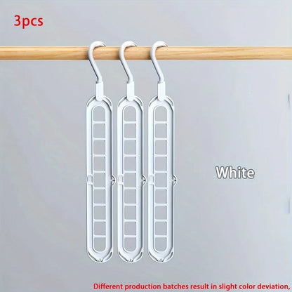 Space Saving Hangers – 3Pcs 9-Hole Foldable Clothes Organizers