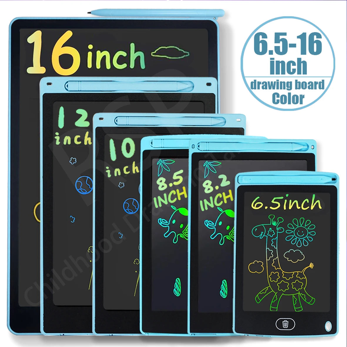 LCD Writing Tablet for Kids – Colorful Drawing Board, 4.5–16 Inch