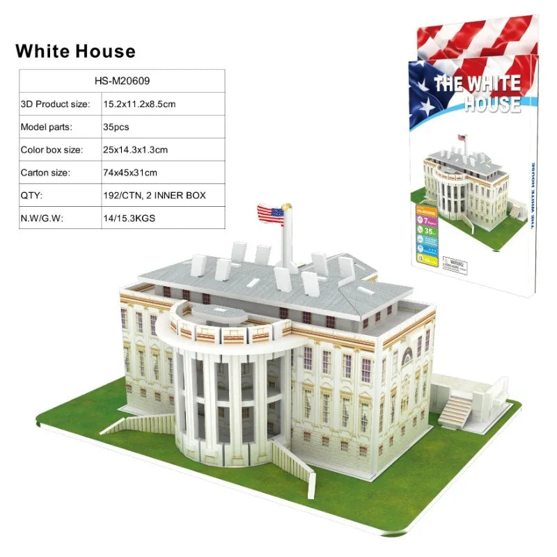 3D Architecture Puzzle – Famous Building Model Puzzle for Kids