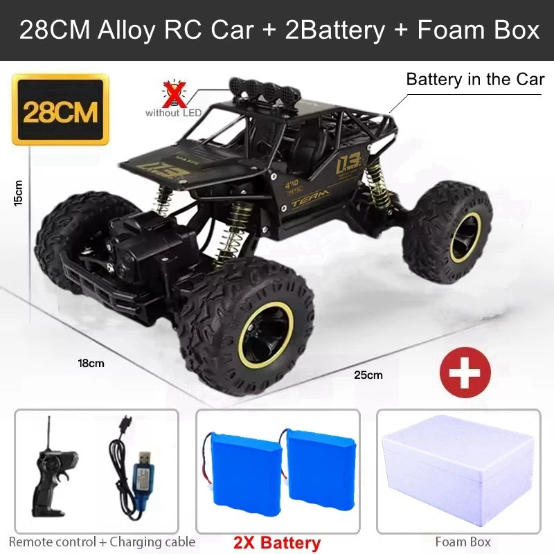 4WD RC Off-Road Climbing Truck with Suspension and LED Lights