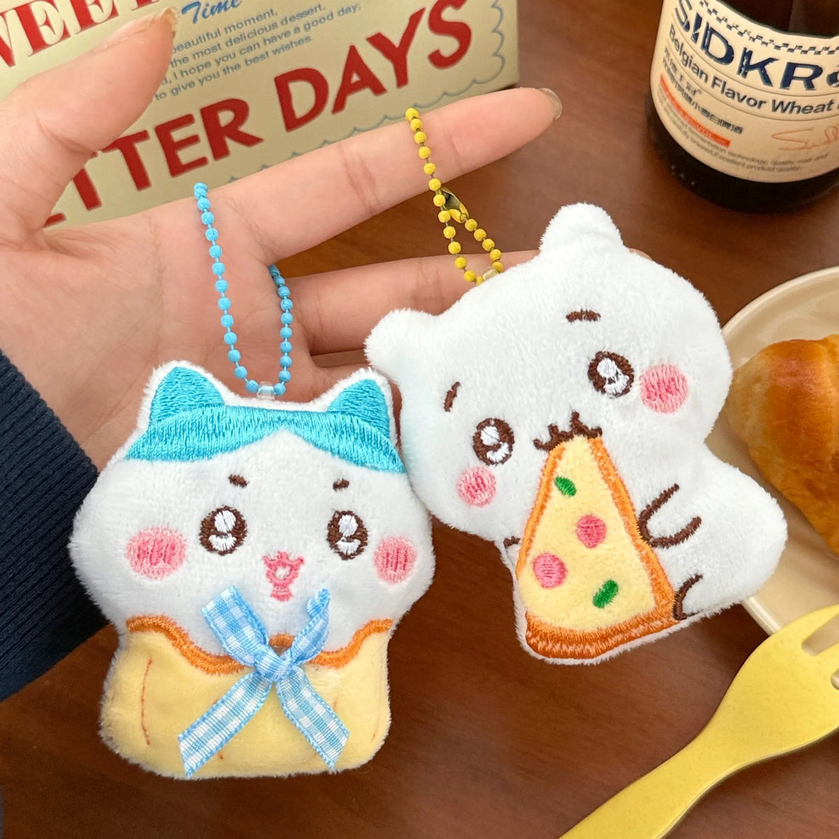 Cute Cartoon Plush Keychain Pendant – Soft Backpack Decoration