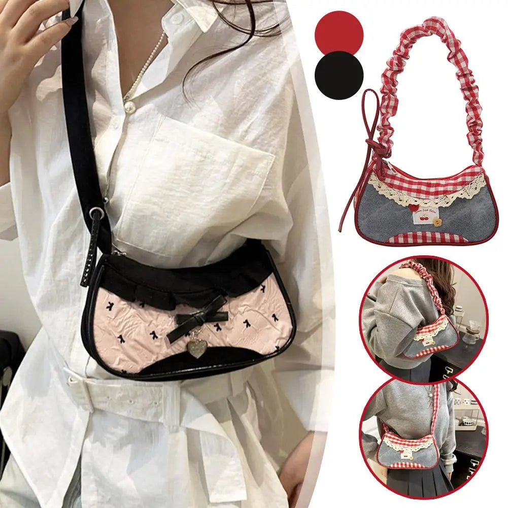 Mini Shoulder Bag for Women – Adjustable Half Moon Crossbody