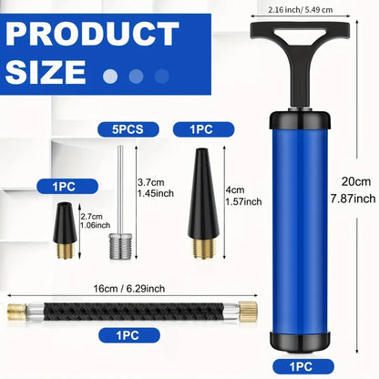 Ball Pump, Portable Sports Ball Inflator with Needle & Nozzle