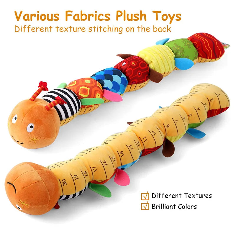 Musical Caterpillar Plush Soft Sensory Rattle Toy for Babies