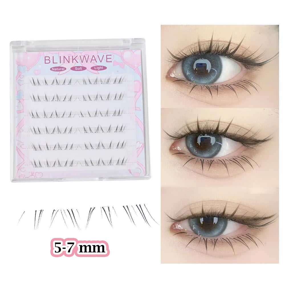 No Glue Needed Idol False Eyelashes Large Capacity 7-9mm Self Adhesive Eyelashes tweezers DIY Lash Extension Cluster Lashes