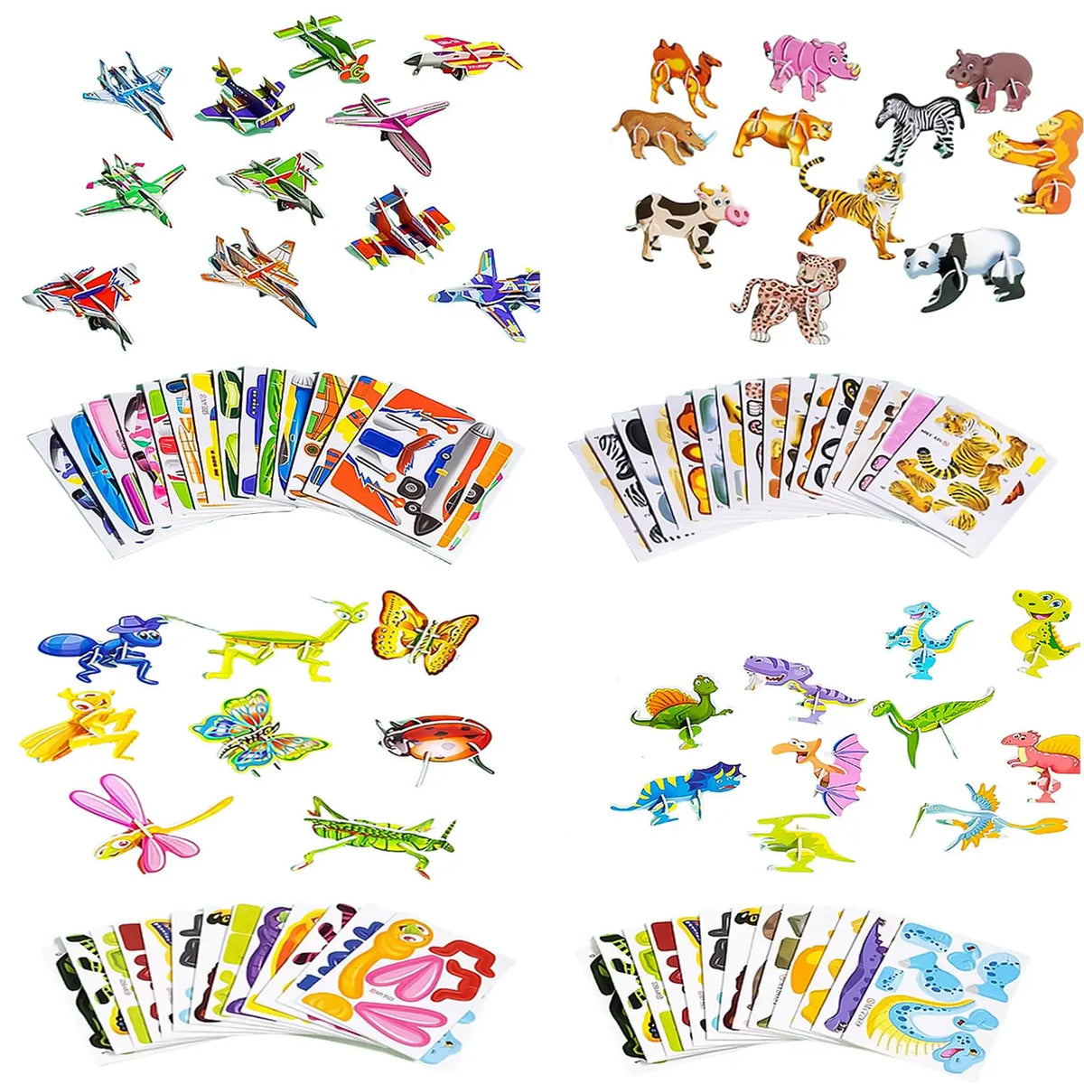 30-Piece 3D Puzzles for Kids with Animal and Vehicle Themes