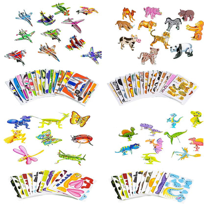30-Piece 3D Puzzles for Kids with Animal and Vehicle Themes