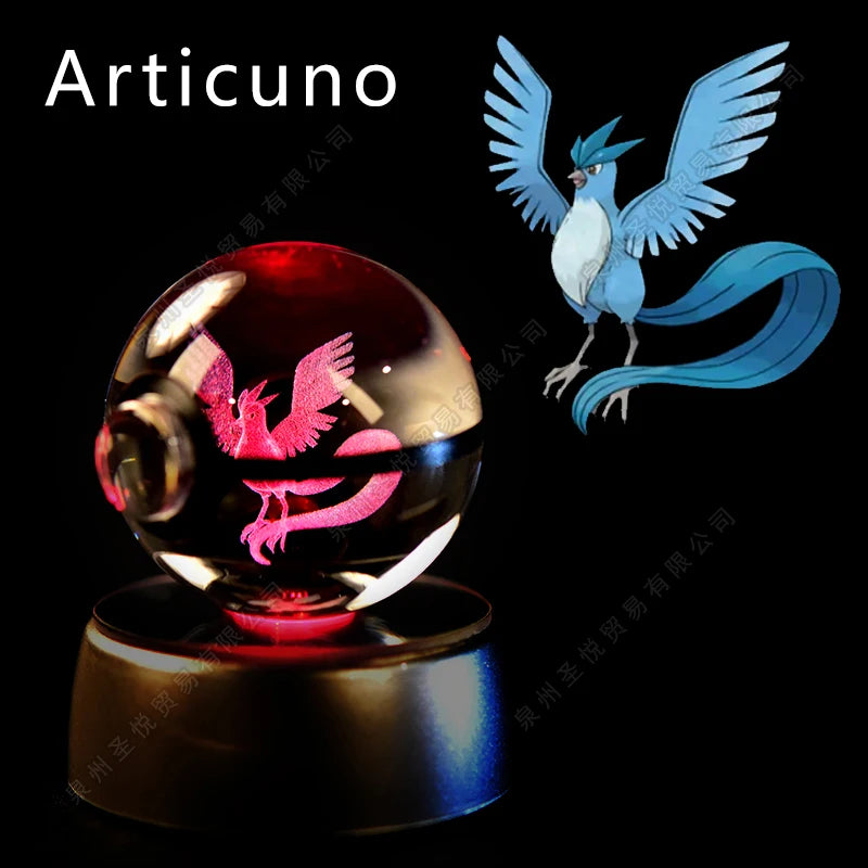 3D Crystal Ball Night Light – LED Glass Lamp with Colorful Base