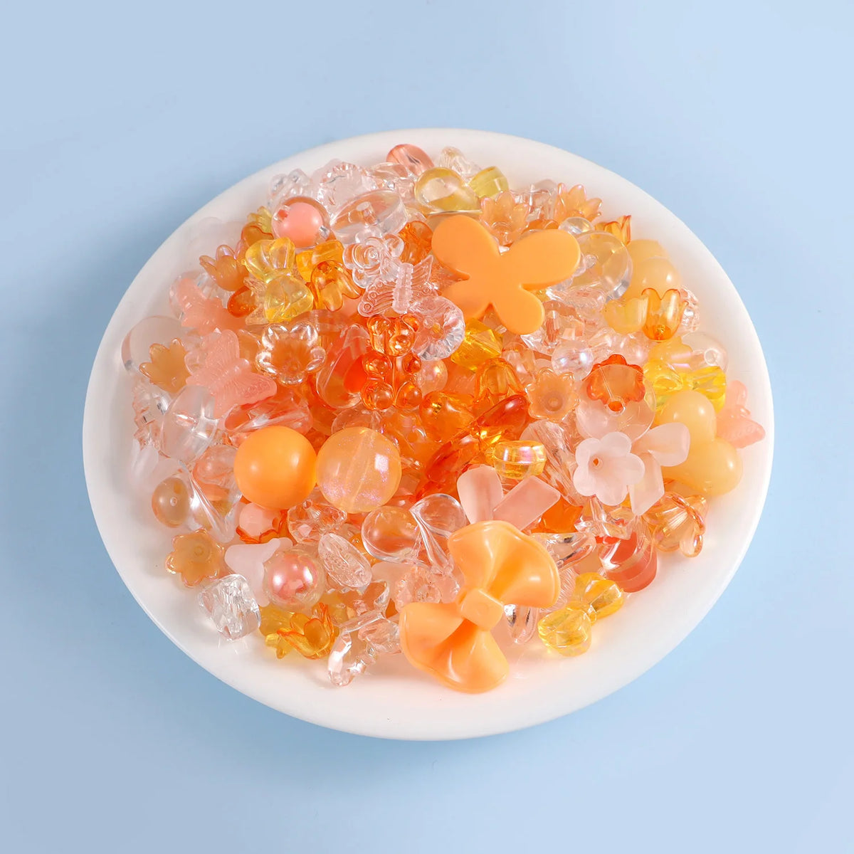 1bag Mixing Style Candy Color Acrylic Beads For DIY Handmade Bracelet Jewelry Making Phone Chain Accessories