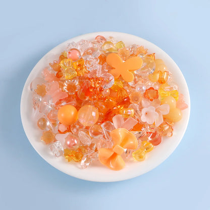1bag Mixing Style Candy Color Acrylic Beads For DIY Handmade Bracelet Jewelry Making Phone Chain Accessories
