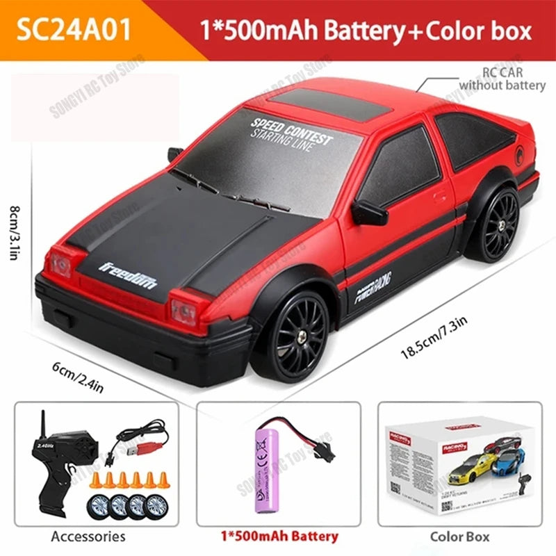 4WD RC Car With LED Remote Control Cars High Speed Fast Drift Racing 2.4G Radio RTR Vehicle GTRPRO Model Toy Kids Children Gift