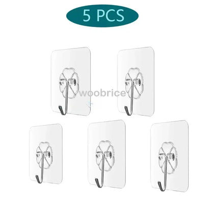 Transparent Strong Self-adhesive Wall Hook Coat Key Rack Holder Hanging Towel Holder Hooks Organizer Bathroom Accessories