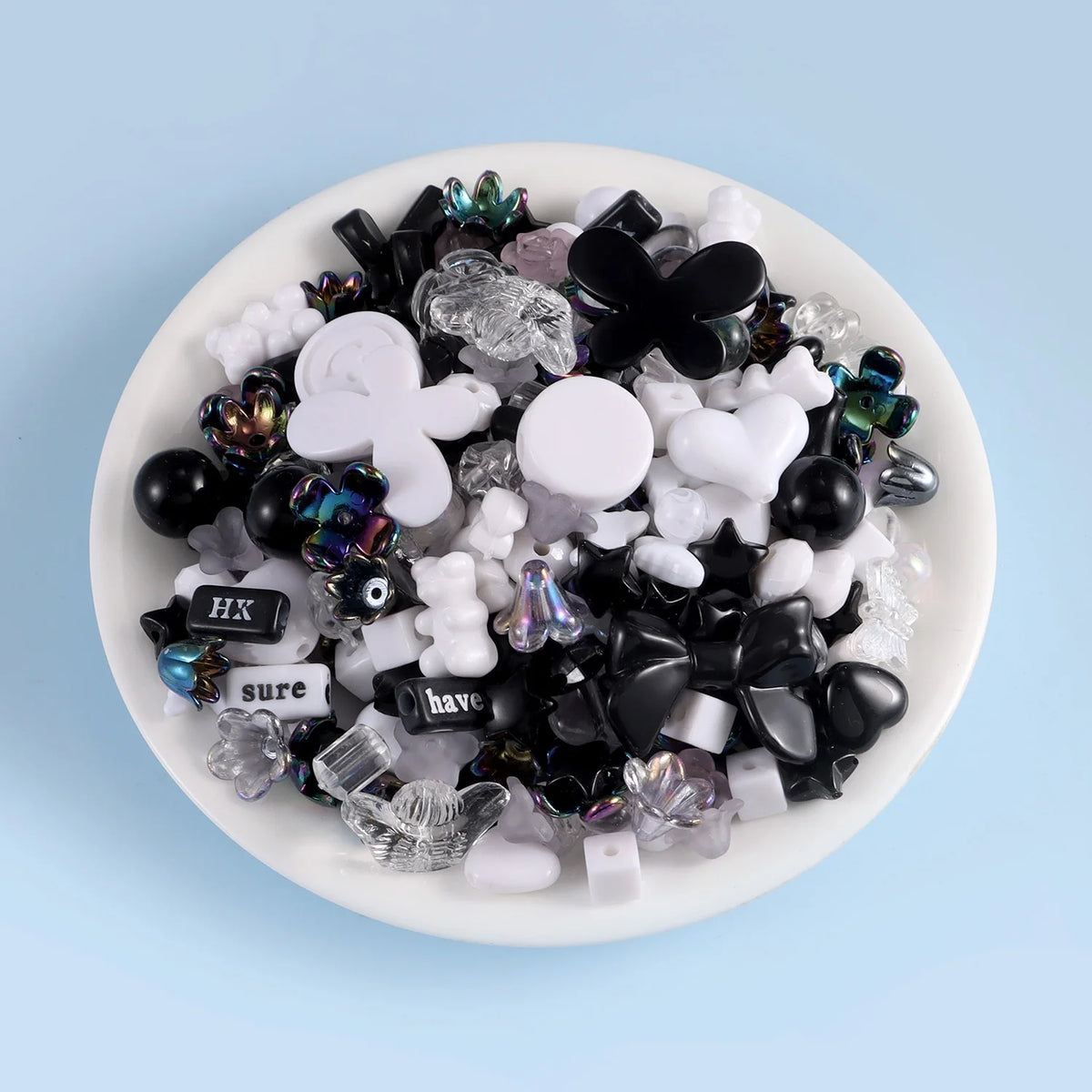 1bag Mixing Style Candy Color Acrylic Beads For DIY Handmade Bracelet Jewelry Making Phone Chain Accessories