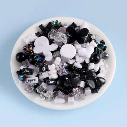1bag Mixing Style Candy Color Acrylic Beads For DIY Handmade Bracelet Jewelry Making Phone Chain Accessories
