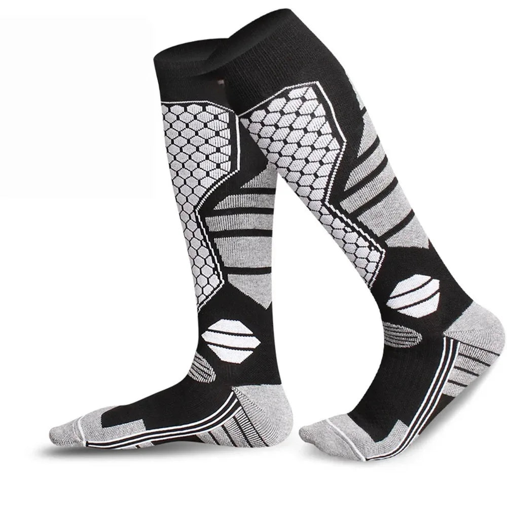 Winter warm ski socks - Anti-slip, thick, breathable, compression type - Specialized for ski boards, for warmth