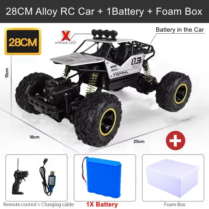 4WD RC Off-Road Climbing Truck with Suspension and LED Lights