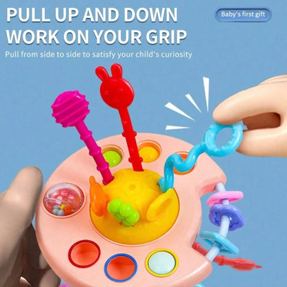 Pull String Toy – Silicone Baby Sensory Teething Montessori Toy