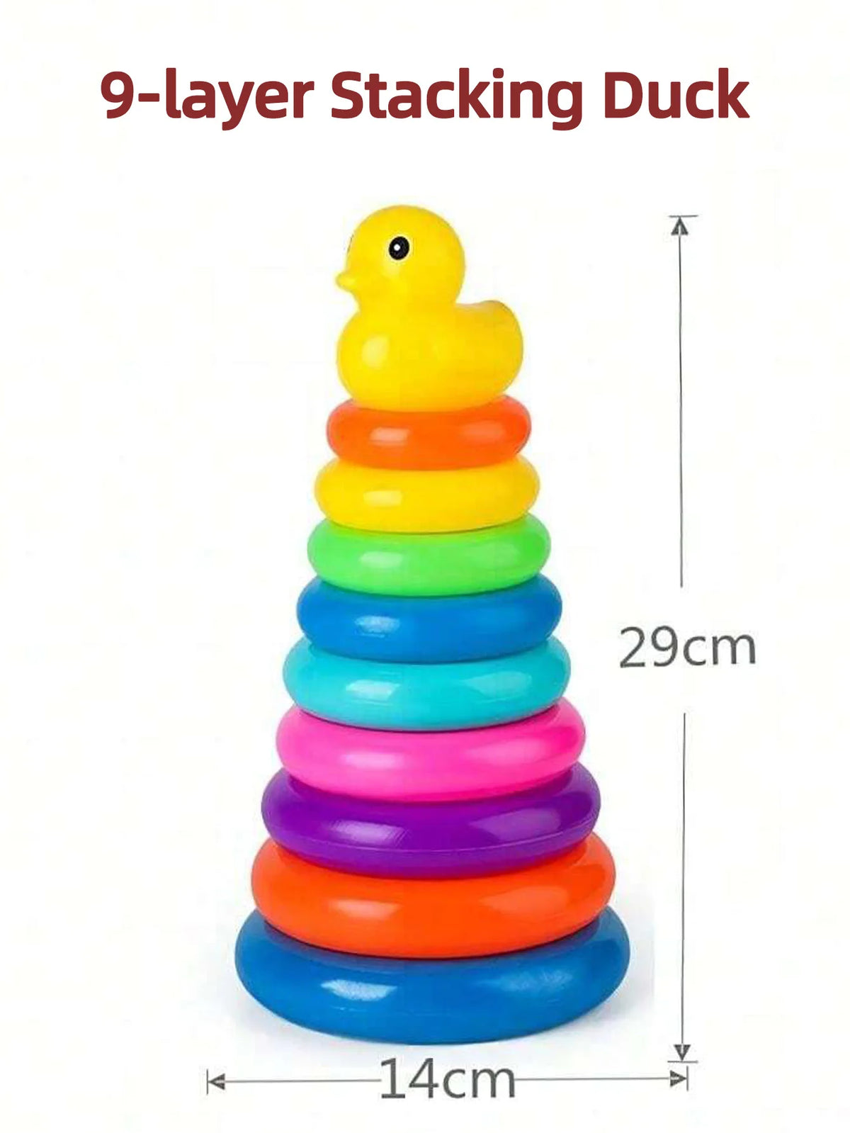 Rainbow Ring Toss Toy Stacking Circle Game for Kids