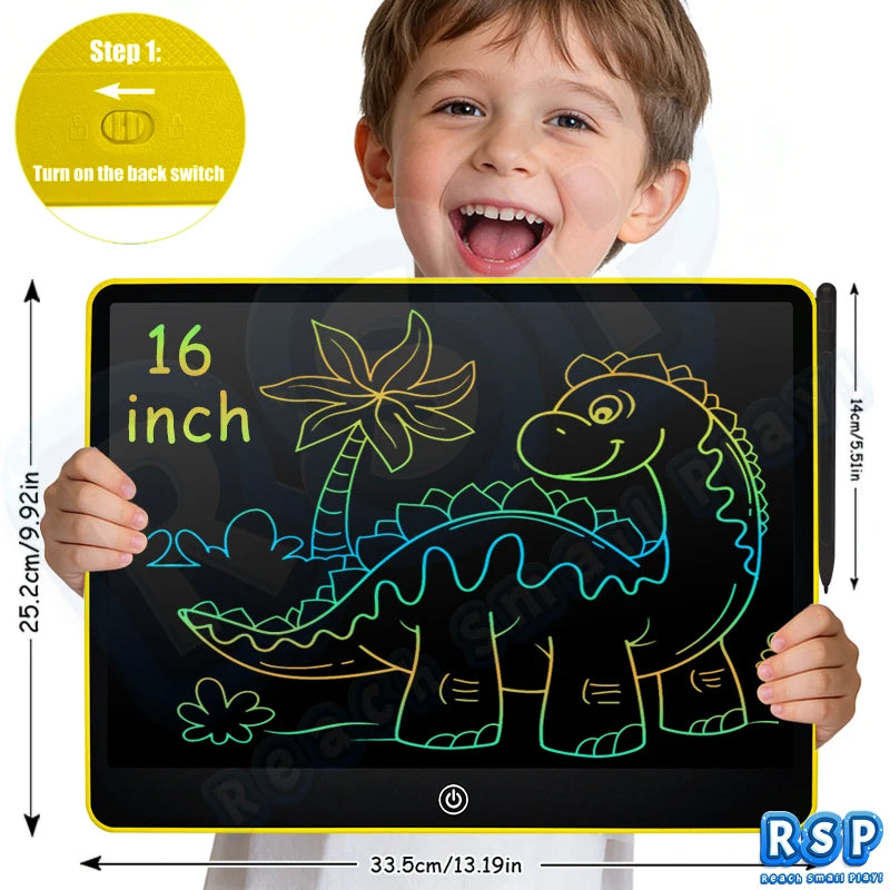 LCD Writing Tablet for Kids – Color Drawing Board 8.5-16 Inch