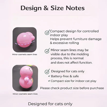 10pcs Cat Rolling Toy for Indoor Use. Self-rolling Cat Toy. No Batteries Required. Random Designs. Lightweight Cat Puzzle Toy.