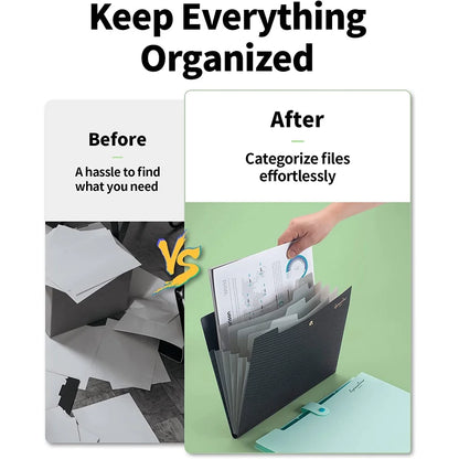 Expanding File Folder A4 5 Pocket Accordion Document Organizer