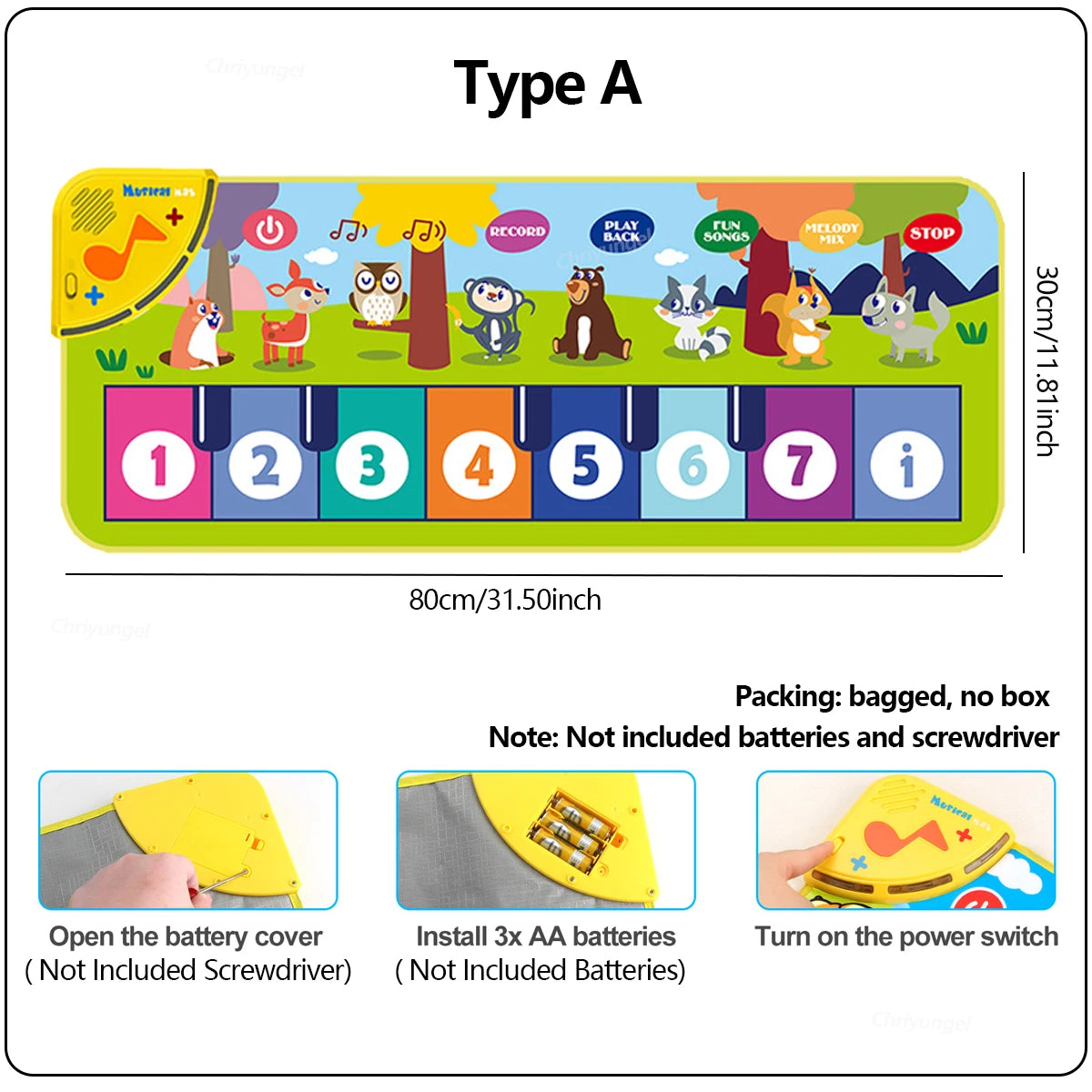 Piano Mat for Kids – Musical Keyboard Dance Floor Mat 80×30cm