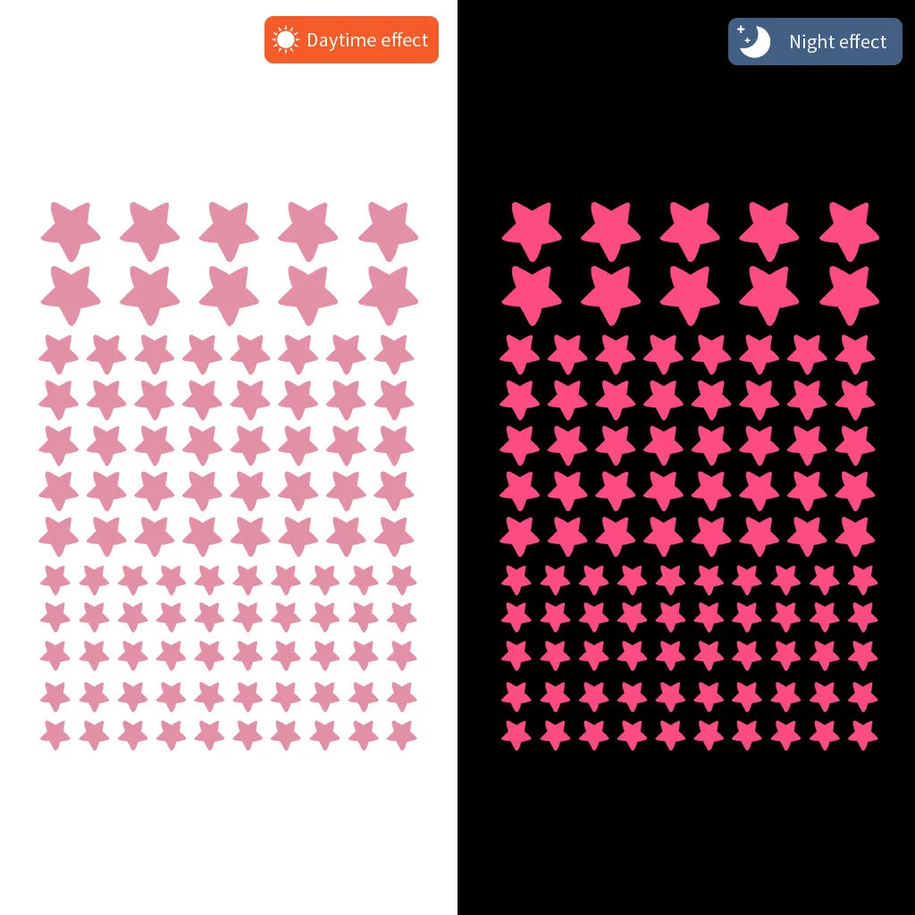 100 Glow in the Dark Star Stickers for Kids Rooms