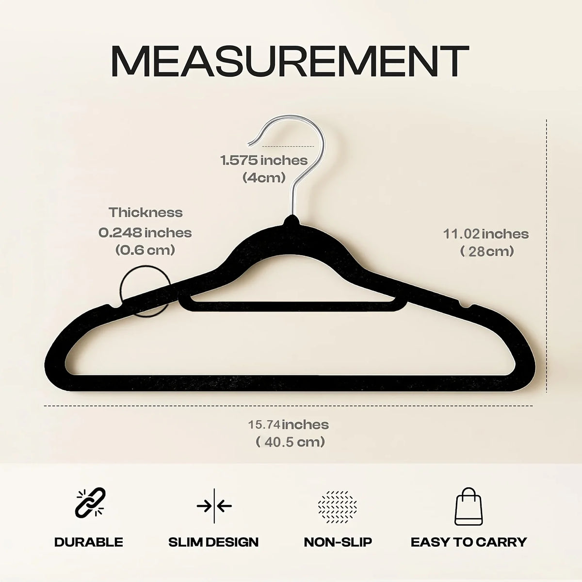 10/20/50 Pack Premium Anti-Slip Velvet Garment Hangers, Soft Flocked Non-Scratch Clothes Hangers with 360° Swivel Hooks, Heavy Duty Sturdy Coat Hangers, Slim Compact Hangers to Save Closet Storage Space
