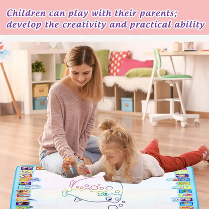 Magic Water Drawing Mat Coloring Doodle with Reusable Magic Pens Montessori Painting Board Educational Toys Kids Gifts