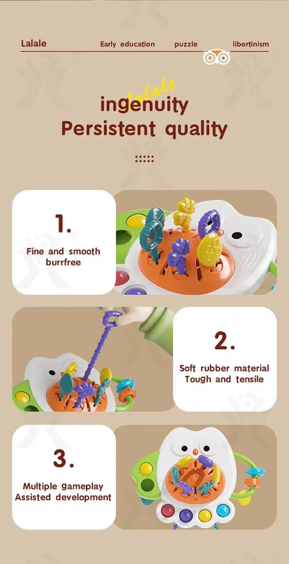 Pull String Toy – Silicone Baby Sensory Teething Montessori Toy