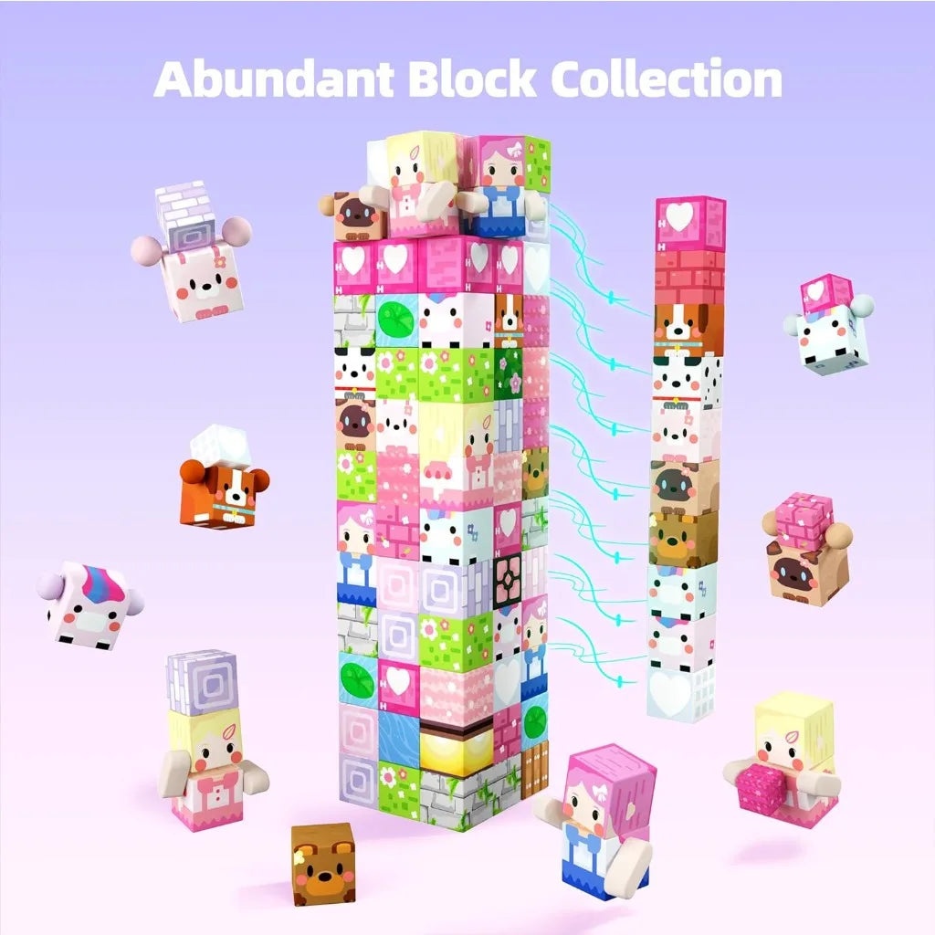 Magnetic Building Blocks Cube Set for Creative Construction Play
