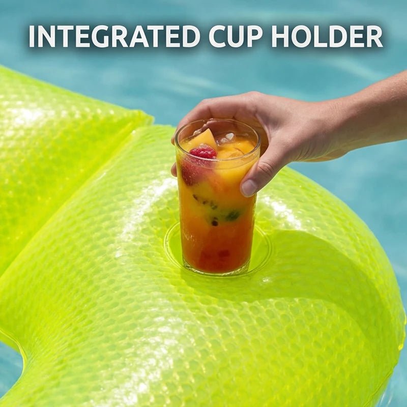 Inflatable Pool Float Chair with Cup Holder