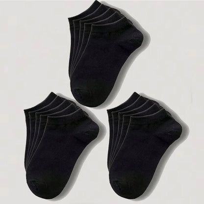1-20pairs Wholesale Unisex Socks, Breathable Sports Socks, Solid Color Boat Socks, Comfortable Cotton Ankle Socks, White