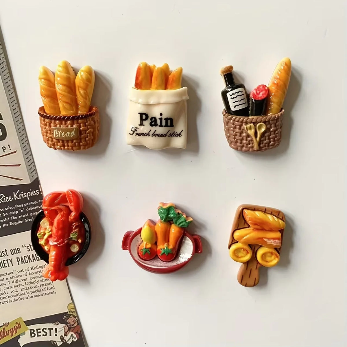 Bread Fridge Magnets – Realistic Refrigerator Decor & Note Holder