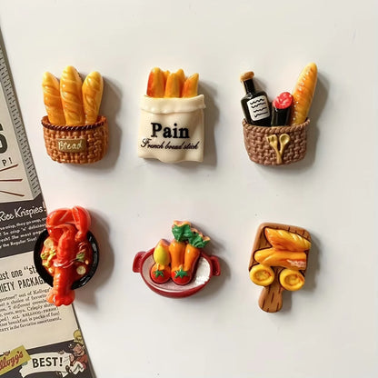 Bread Fridge Magnets – Realistic Refrigerator Decor & Note Holder