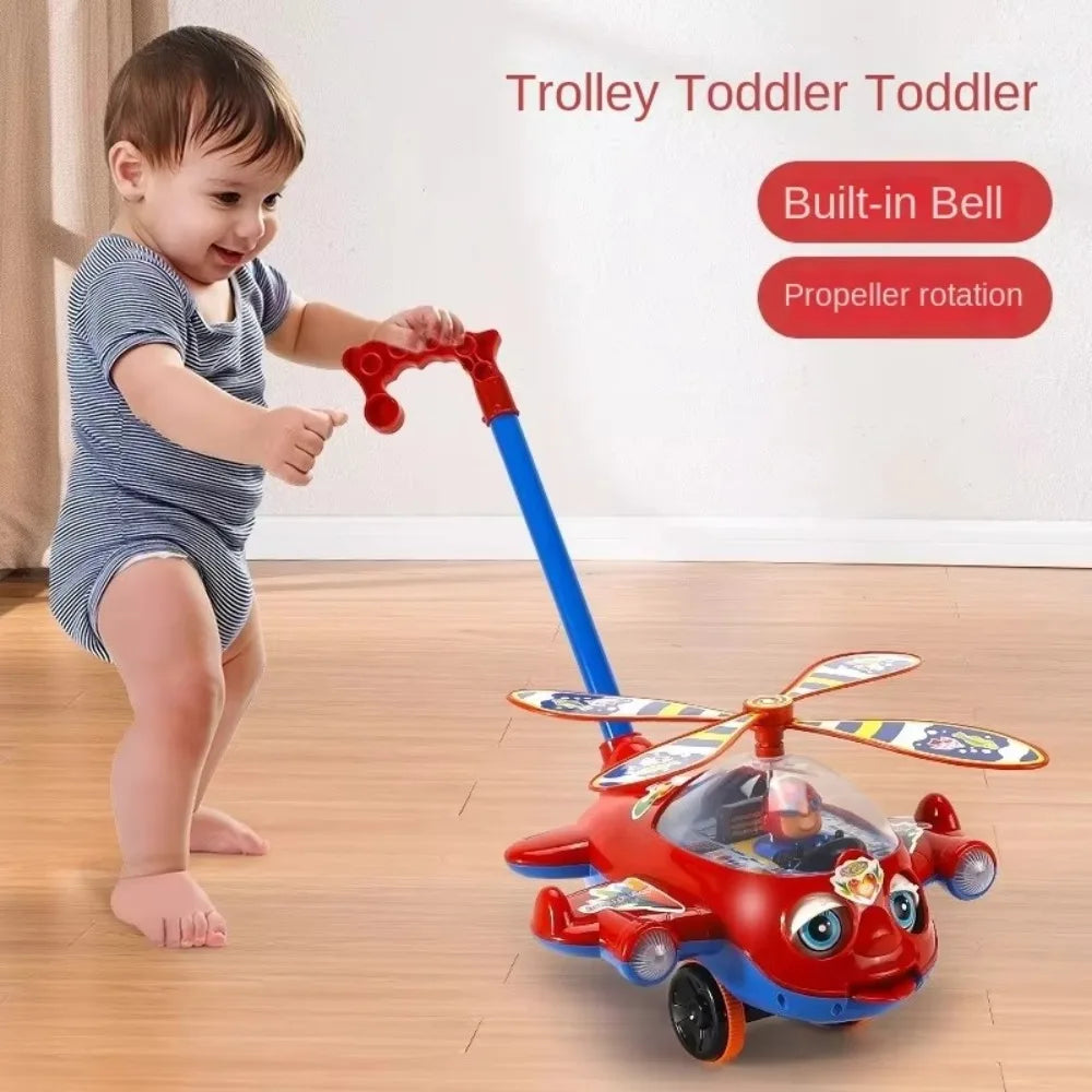 Interactive Baby Push Toy with Bell – Airplane Walker Toy