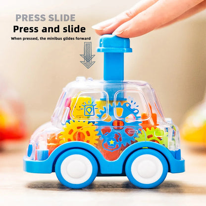 Transparent Gear Car Toy – Pull Back Inertia Car for Kids